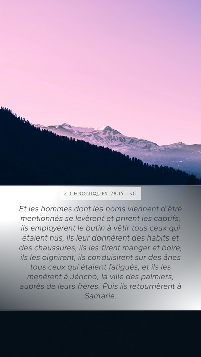 2 Chroniques 28:15 LSG Bible Verse Image