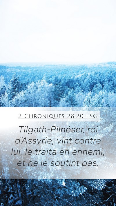 2 Chroniques 28:20 LSG Bible Verse Image