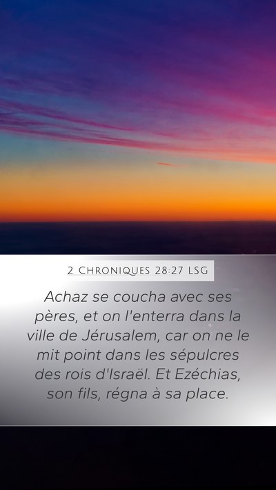 2 Chroniques 28:27 LSG Bible Verse Image