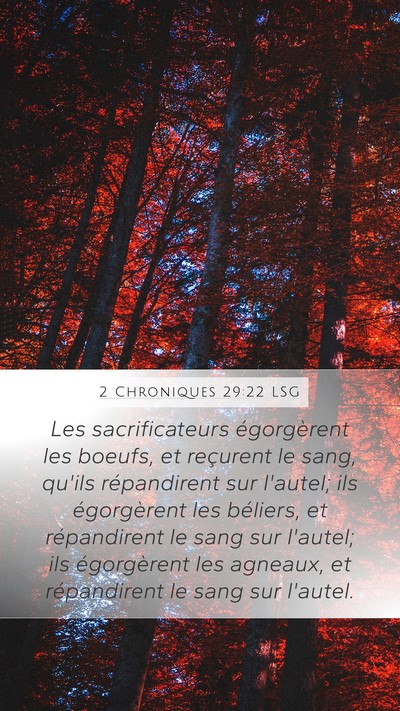 2 Chroniques 29:22 LSG Bible Verse Image