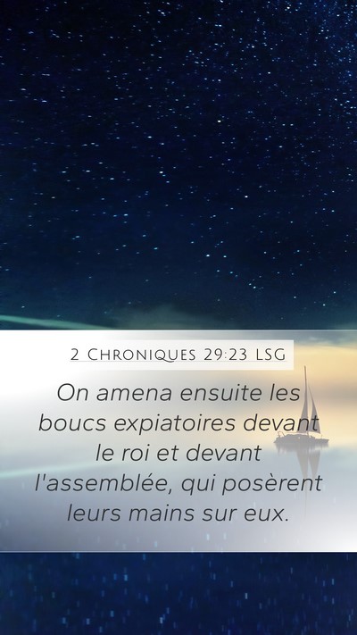 2 Chroniques 29:23 LSG Bible Verse Image