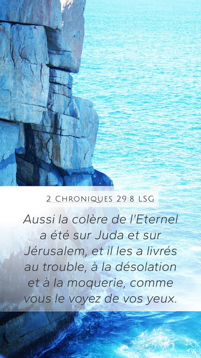 2 Chroniques 29:8 LSG Bible Verse Image