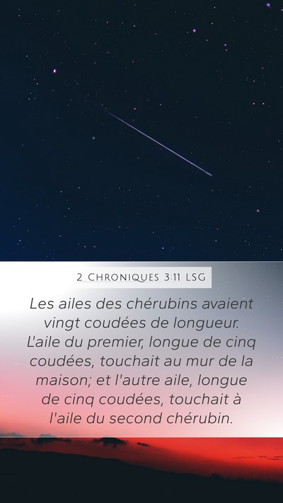 2 Chroniques 3:11 LSG Mobile Phone Wallpaper - Les ailes des chérubins avaient vingt coudées - Mobile Bible Verse Wallpaper