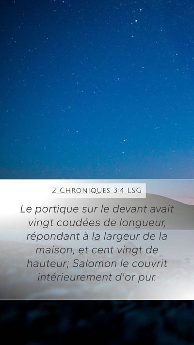 2 Chroniques 3:4 LSG Bible Verse Image