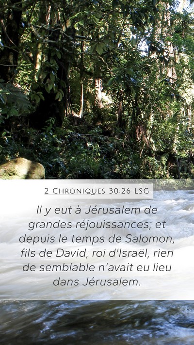 2 Chroniques 30:26 LSG Bible Verse Image