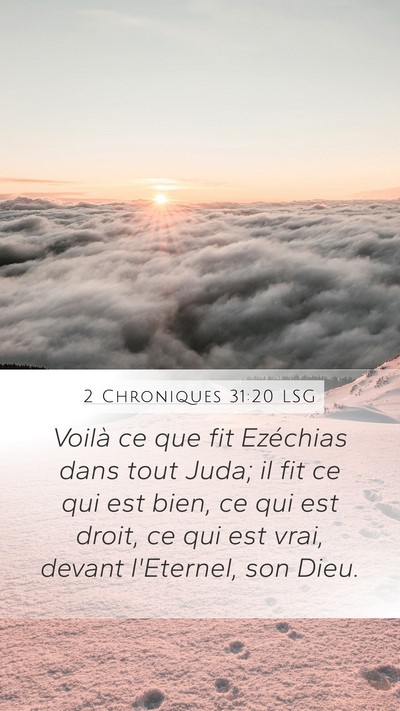 2 Chroniques 31:20 LSG Bible Verse Image