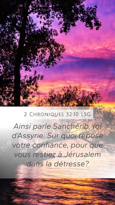 2 Chroniques 32:10 LSG Bible Verse Image