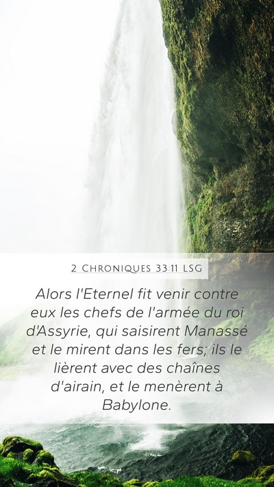 2 Chroniques 33:11 LSG Bible Verse Image