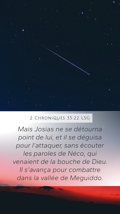 2 Chroniques 35:22 LSG Bible Verse Image