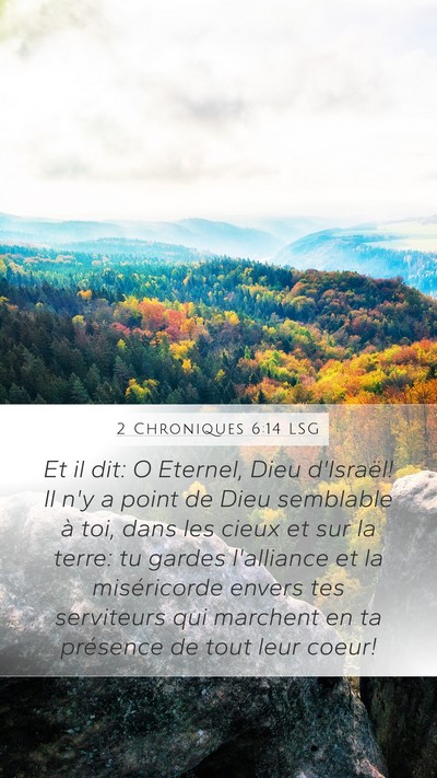 2 Chroniques 6:14 LSG Bible Verse Image