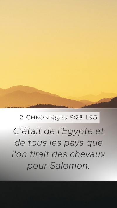 2 Chroniques 9:28 LSG Bible Verse Image