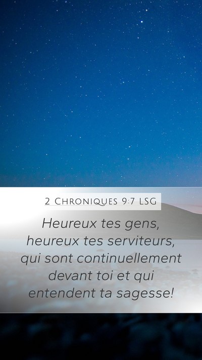 2 Chroniques 9:7 LSG Bible Verse Image