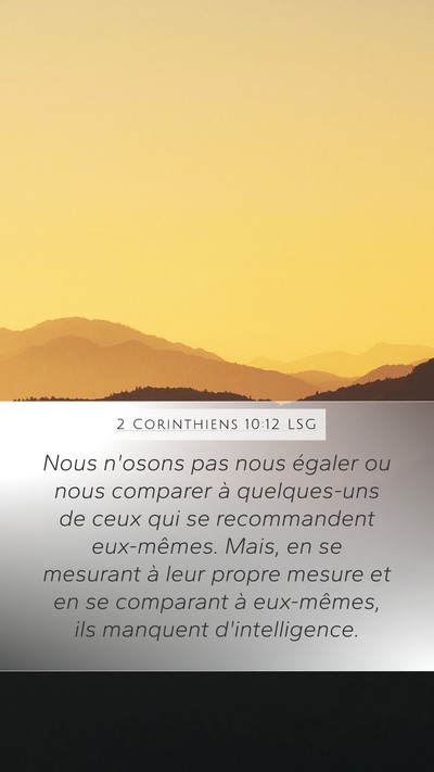 2 Corinthiens 10:12 LSG Bible Verse Image