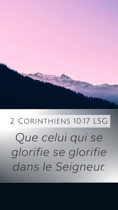 2 Corinthiens 10:17 LSG Bible Verse Image