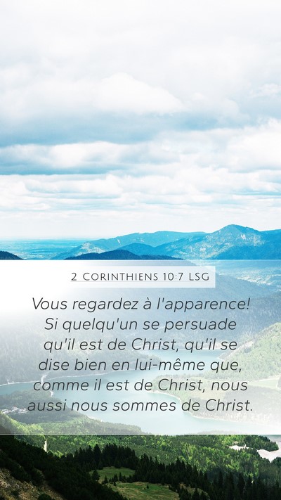 2 Corinthiens 10:7 LSG Bible Verse Image