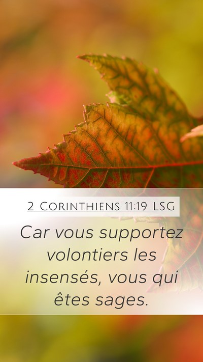 2 Corinthiens 11:19 LSG Bible Verse Image