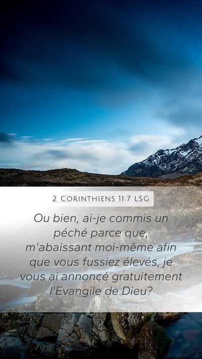 2 Corinthiens 11:7 LSG Bible Verse Image