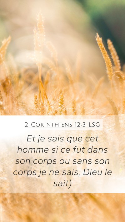 2 Corinthiens 12:3 LSG Bible Verse Image