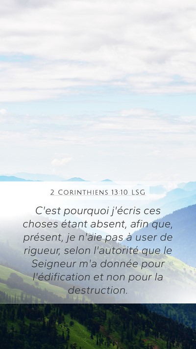 2 Corinthiens 13:10 LSG Bible Verse Image