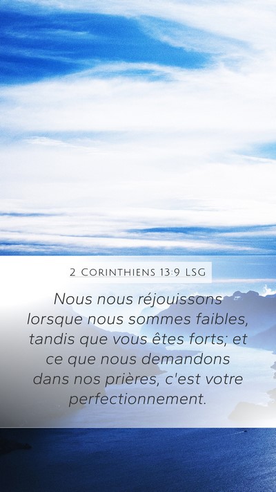 2 Corinthiens 13:9 LSG Bible Verse Image