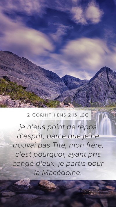 2 Corinthiens 2:13 LSG Bible Verse Image