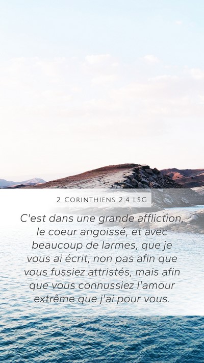 2 Corinthiens 2:4 LSG Bible Verse Image