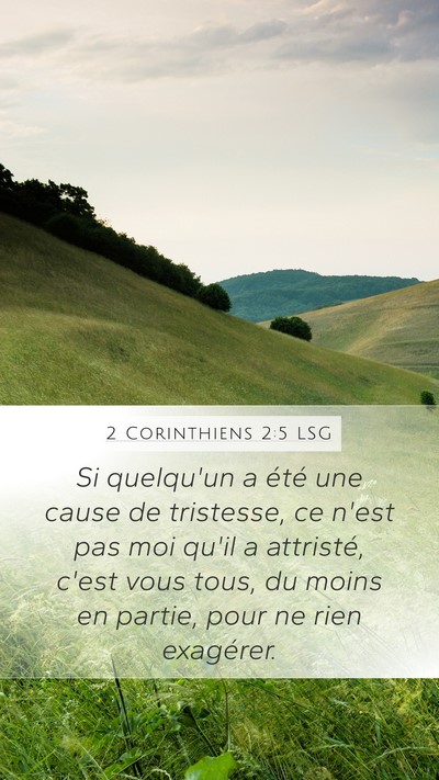2 Corinthiens 2:5 LSG Mobile Phone Wallpaper - Si quelqu'un a été une cause de tristesse, ce - Mobile Bible Verse Wallpaper