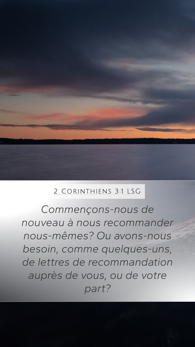 2 Corinthiens 3:1 LSG Bible Verse Image