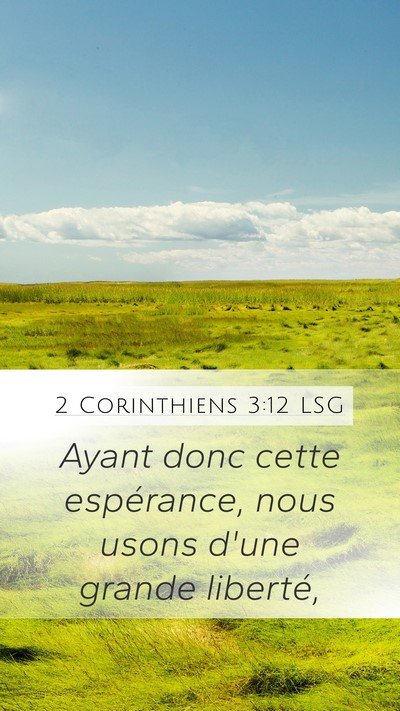 2 Corinthiens 3:12 LSG Bible Verse Image