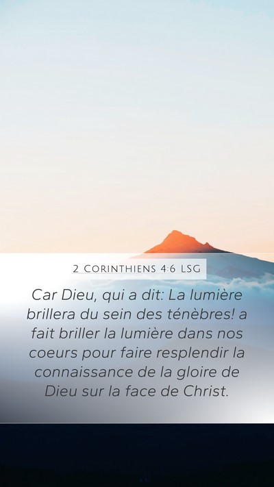 2 Corinthiens 4:6 LSG Bible Verse Image
