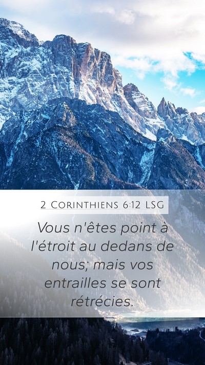 2 Corinthiens 6:12 LSG Bible Verse Image