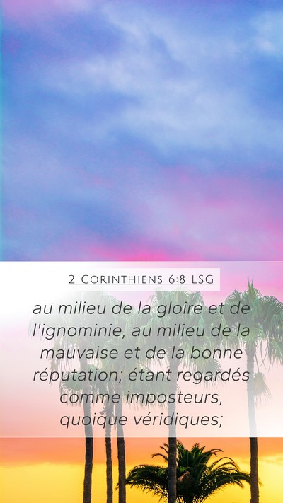 2 Corinthiens 6:8 LSG Bible Verse Image