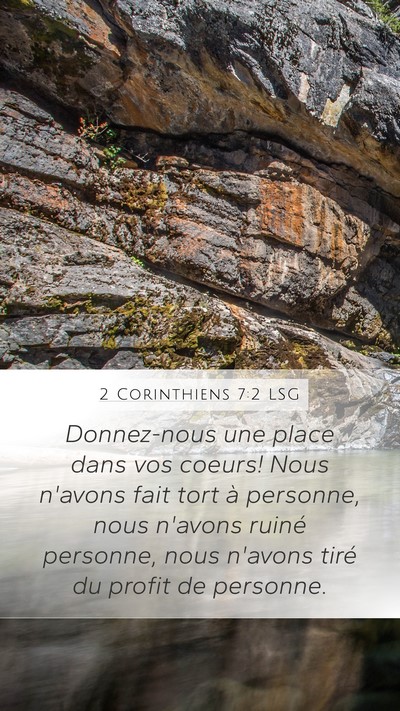 2 Corinthiens 7:2 LSG Bible Verse Image