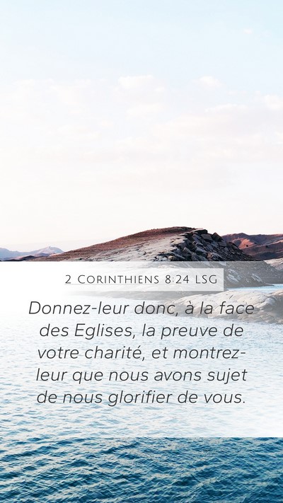 2 Corinthiens 8:24 LSG Bible Verse Image