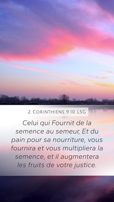 2 Corinthiens 9:10 LSG Bible Verse Image