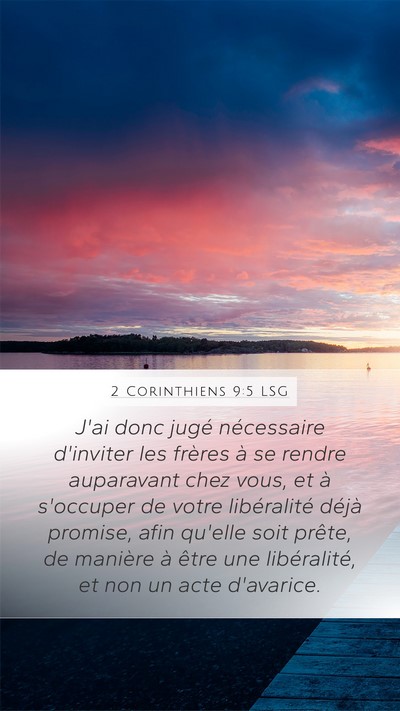 2 Corinthiens 9:5 LSG Bible Verse Image
