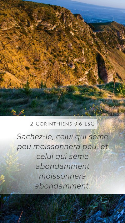 2 Corinthiens 9:6 LSG Bible Verse Image