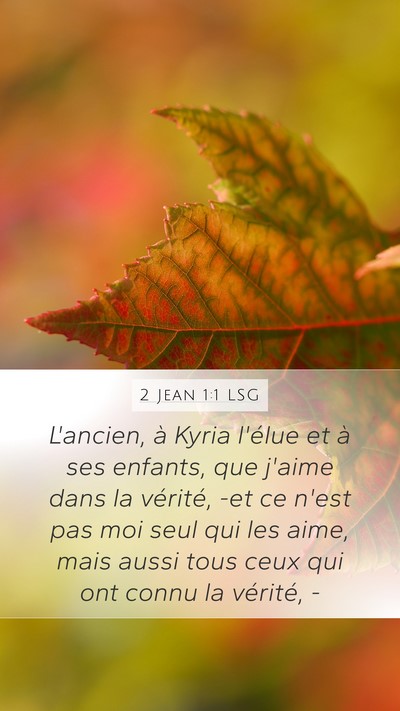 2 Jean 1:1 LSG Bible Verse Image