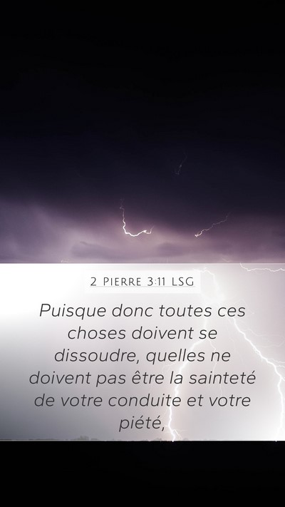 2 Pierre 3:11 LSG Bible Verse Image