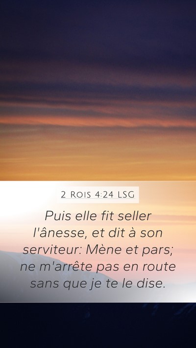 2 Rois 4:24 LSG Bible Verse Image