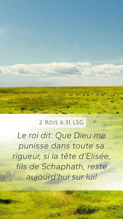 2 Rois 6:31 LSG Bible Verse Image