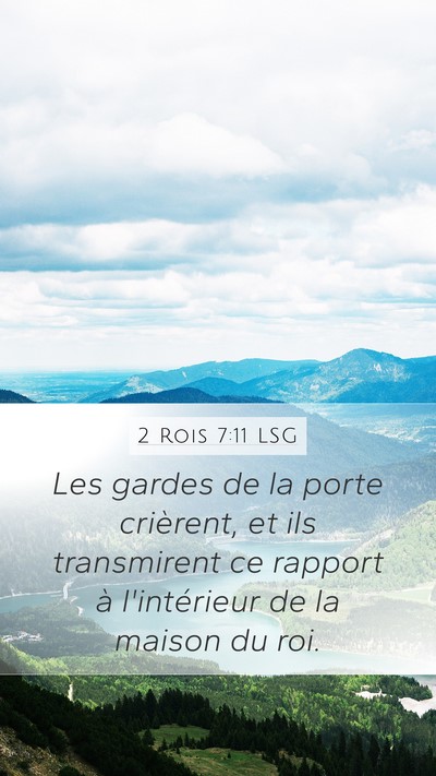 2 Rois 7:11 LSG Bible Verse Image