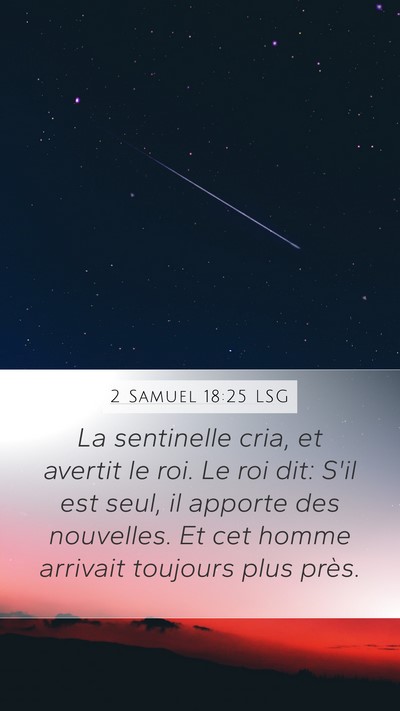 2 Samuel 18:25 LSG Mobile Phone Wallpaper - La sentinelle cria, et avertit le roi. Le roi - Mobile Bible Verse Wallpaper