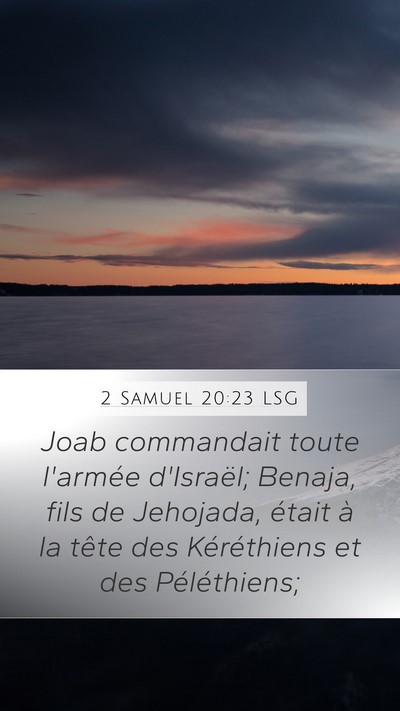 2 Samuel 20:23 LSG Bible Verse Image