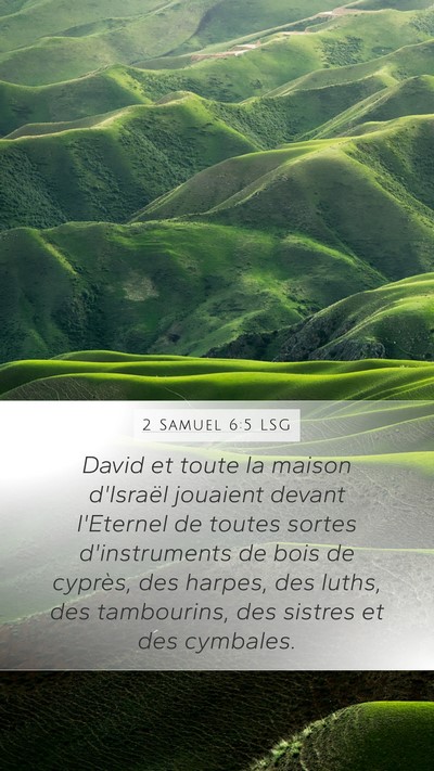 2 Samuel 6:5 LSG Mobile Phone Wallpaper - David et toute la maison d'Israël jouaient - Mobile Bible Verse Wallpaper