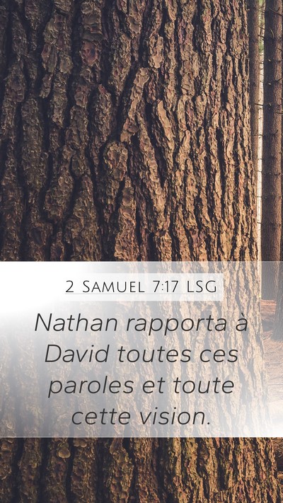 2 Samuel 7:17 LSG Mobile Phone Wallpaper - Nathan rapporta à David toutes ces paroles et - Mobile Bible Verse Wallpaper