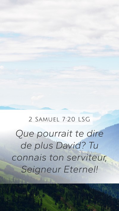 2 Samuel 7:20 LSG Bible Verse Image