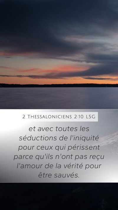 2 Thessaloniciens 2:10 LSG Bible Verse Image