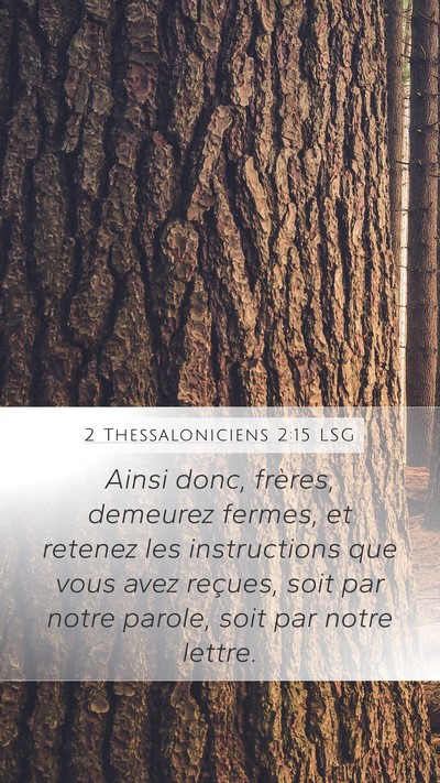 2 Thessaloniciens 2:15 LSG Bible Verse Image
