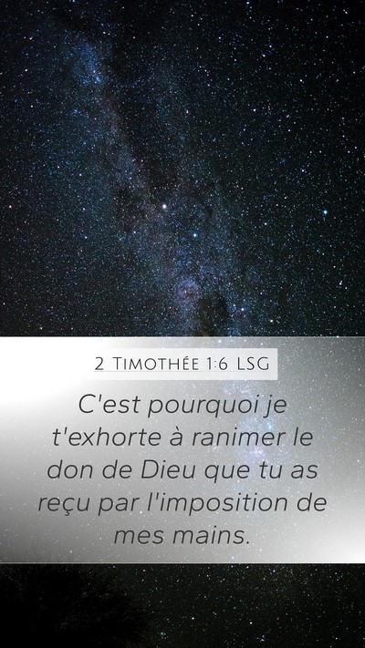 2 Timothée 1:6 LSG Bible Verse Image